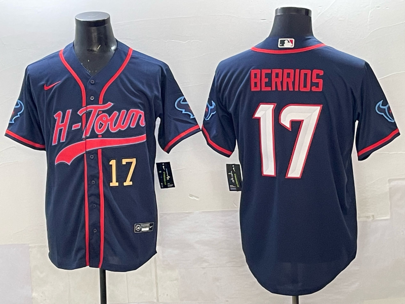 Men Houston Texans #17 Berrios blue Nike Limited NFL 2025 Jersey 006